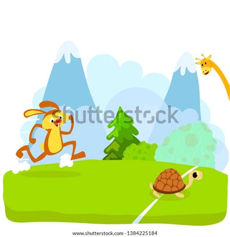 Tortoise Hare Turtle Rabbit Fable Vectoral Stock Vector (Royalty Free) 1384225184 | Shutterstock