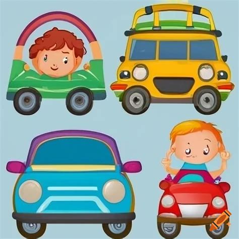 Colorful car illustration for kids on Craiyon