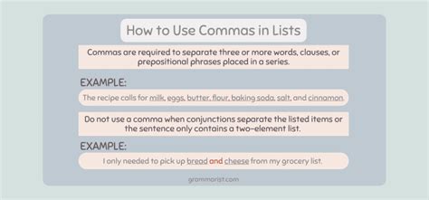 Commas in a List - How To Use Them Correctly