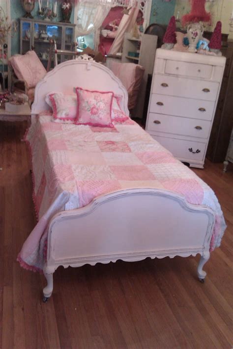 antique chic pink twin bed frame shabby distressed cottage