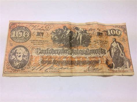 CONFEDERATE States $100 Dollar Bill Paper Money Note CIVIL WAR Note ...