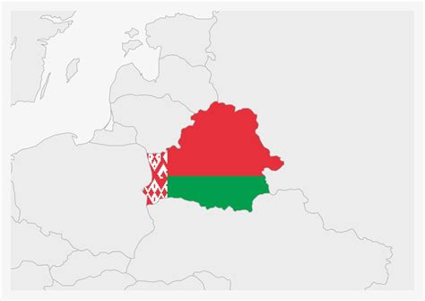 Belarus map highlighted in Belarus flag colors 12897932 Vector Art at Vecteezy