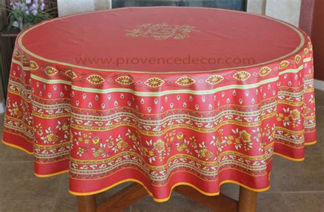 French Provence AVIGNON RED Acrylic Coated Tablecloth - French Oilcloth ...