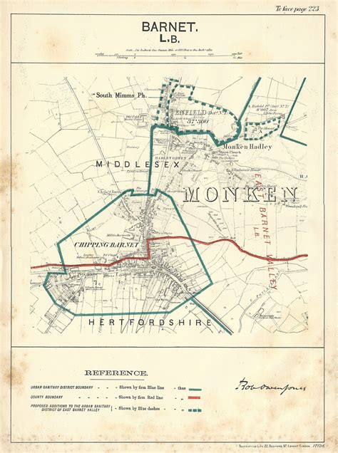 Barnet antique map Ordnance Survey Boundary Commission 1888 – Frontispiece_Maps