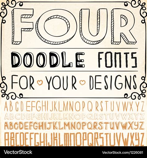 Handwriting fonts Royalty Free Vector Image - VectorStock