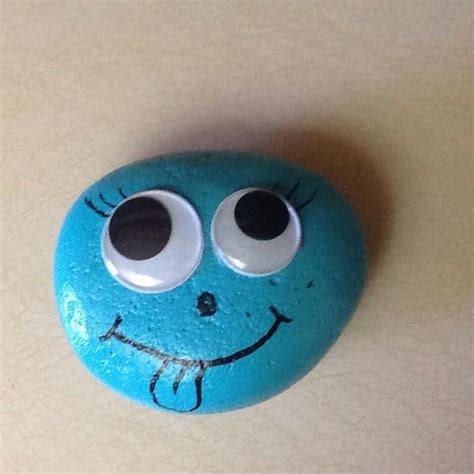 With googley eyes added | Stone painting, Rock art, Stone art