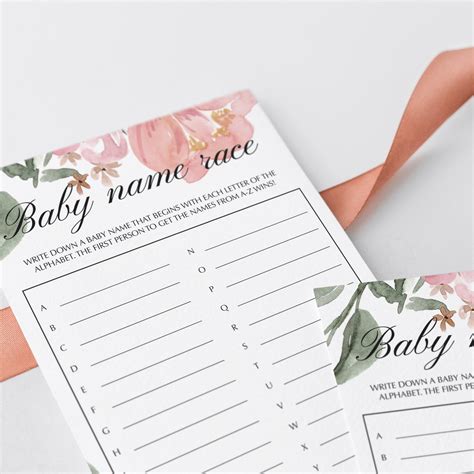 Guess That Baby Name game printable | Floral baby shower games – LittleSizzle