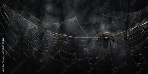 Real creepy spider webs silhouette isolated on black background, Real ...