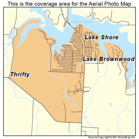 Aerial Photography Map of Lake Brownwood, TX Texas