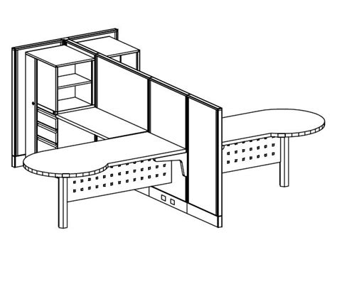 The Office Leader. 2 Person Powered L Shape Desk Station with Wardrobe ...