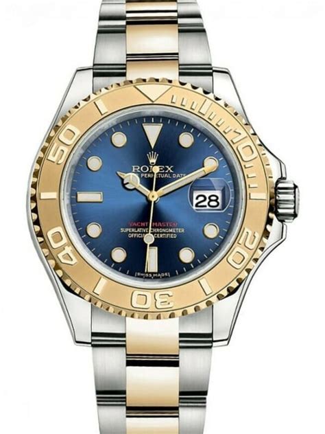 Rolex Yacht-Master 40mm Steel and Gold Blue Dial Mens Watch 16623