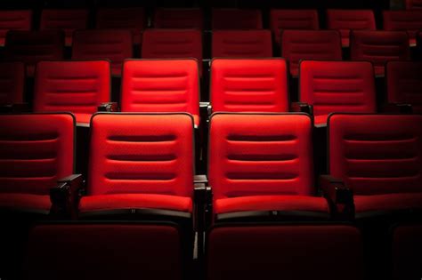 Premium Photo | Red seats in a movie theater