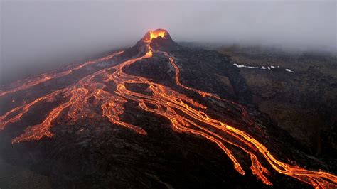 Lava Flow From Volcano