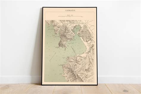 Vintage Map of Carthage Maps of Spain Poster Print Framed - Etsy