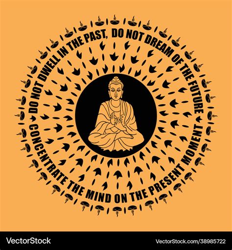 Buddhist mandala with buddha quote design Vector Image