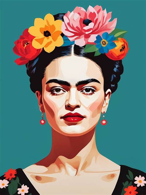 Frida Kahlo Floral Pop Art Portrait No.2 Digital by Dmitry O | Saatchi Art in 2024 | Pop art ...