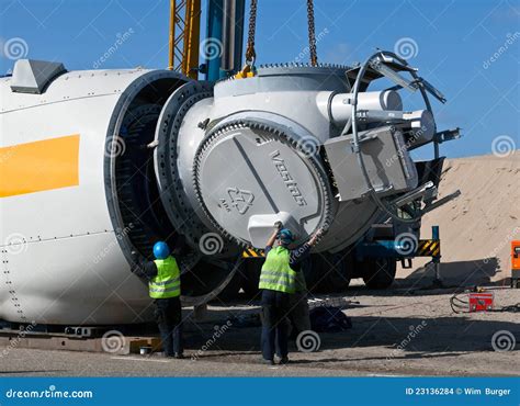 Wind Turbine Construction Site Editorial Stock Image - Image of ...