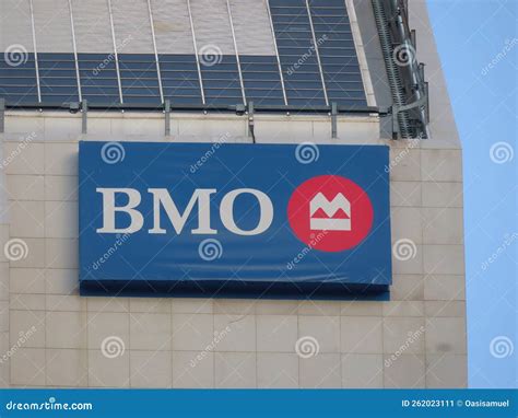 A BMO Bank Logo on Top of a Corporate Building Downtown Editorial Photo ...