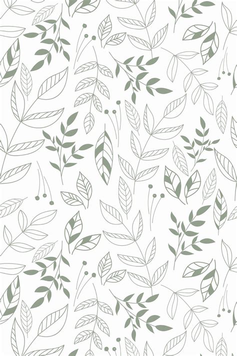 White and green leaf Wallpaper - Peel and Stick or Non-Pasted