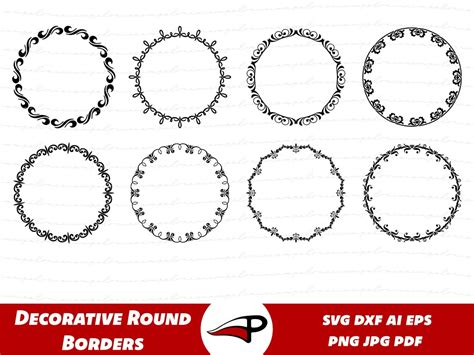 Circle Border SVG Bundle, Frames Circle SVG, Monogram Frame Svg, Fancy Frames Svg, Round Frame ...