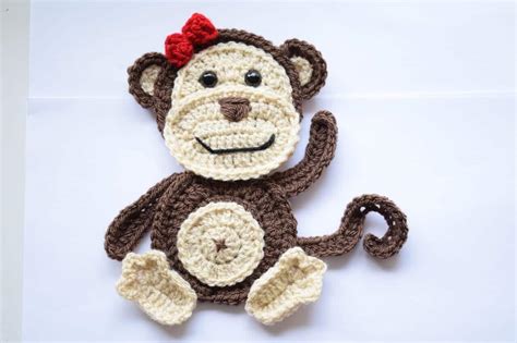 Free crochet Monkey applique pattern