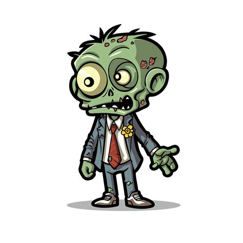 undead fun Cartoon lively Zombie Character Illustration, spooky, halloween 24224298 Vector Art ...