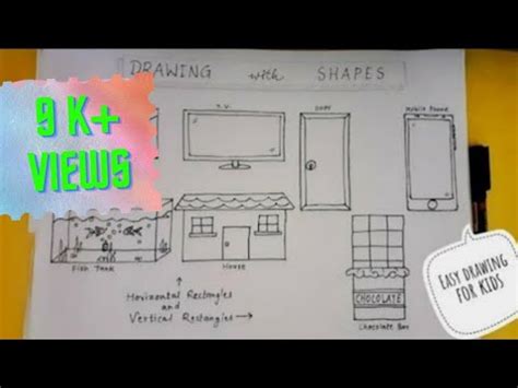 Drawing With Shapes ( Rectangles - Horizontal and Vertical) Easy drawing for kids - YouTube