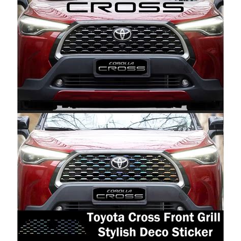 Toyota Cross Front Grill Stylish Deco Sticker Toyota Corolla Cross Accessories | Shopee Malaysia