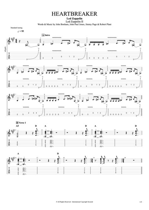 Heartbreaker by Led Zeppelin - Full Score Guitar Pro Tab | mySongBook.com