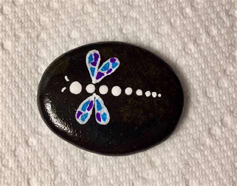 Dragonfly Painted Rock, Easter Gift, Valentine's Day Gift, Hand Painted Dragonfly, Teacher Gift ...