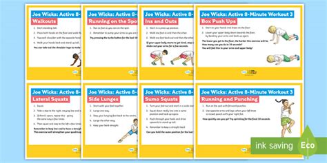 Joe Wicks: Active 8-Minute Workout 3 Cards - BBC Children in Need