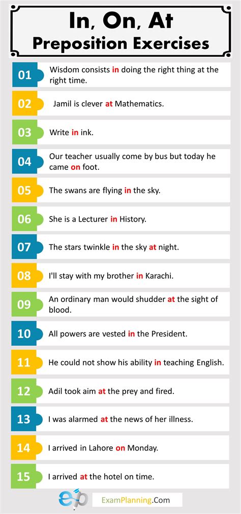 Preposition Exercises With Answers Pdf