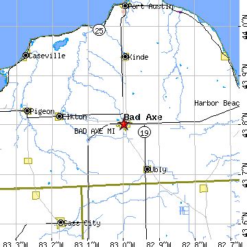 Bad Axe, Michigan (MI) ~ population data, races, housing & economy