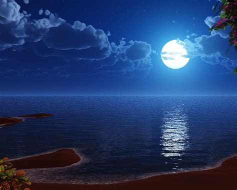 Blue Landscape Moon Wallpapers - Top Free Blue Landscape Moon ...