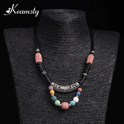 Keamsty Women Natural Volcanic Rocks Handmade Necklaces Jewelry ...