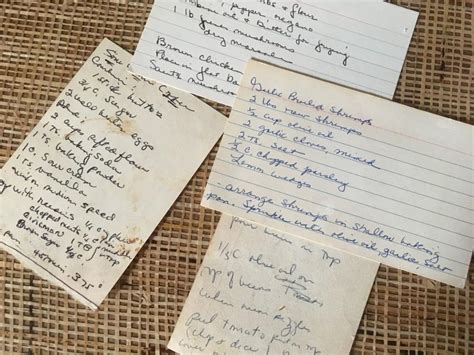 Recipes — handwritten