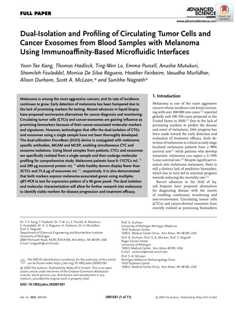 (PDF) Dual-Isolation and Profiling of Circulating Tumor Cells and Cancer Exosomes from Blood ...