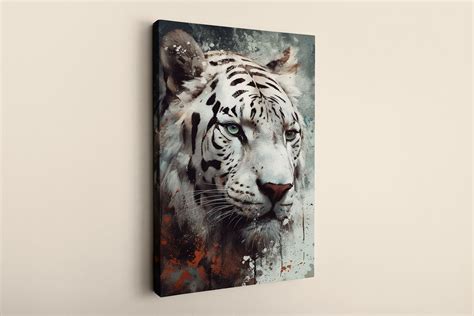 Printable White Tiger Portrait Painting Home Wall Decor Wall Art ...