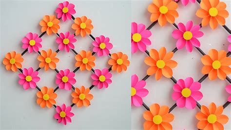 How To Make Paper Flower - Paper Flower Wall Hanging - Easy Wall ...