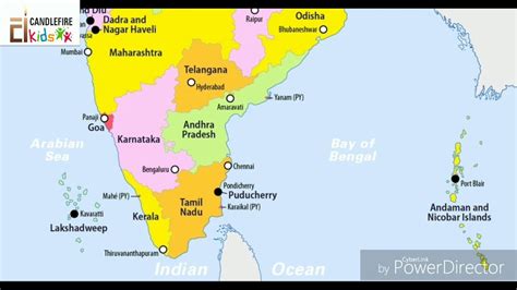 Southern states and their Capitals of India - YouTube