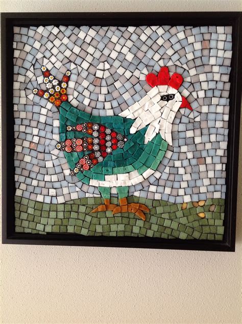 Mosaic Crazy Chicken 2 | Galinhas e galos, Mosaico, Galo