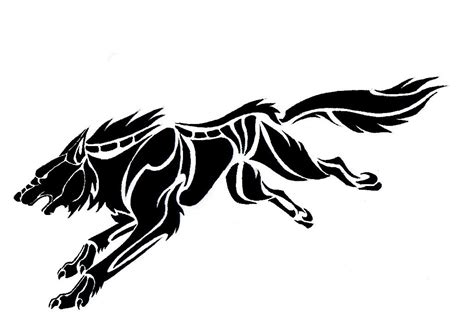 Running Wolf Tattoo - Cliparts.co