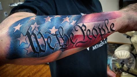 We The People Flag Forearm Tattoo | Best Tattoo Ideas