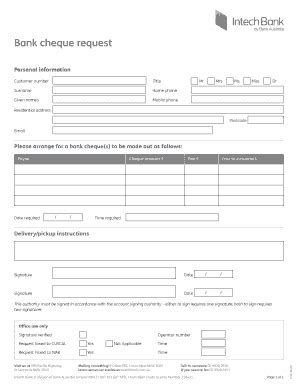 Fillable Online Bank cheque request Fax Email Print - pdfFiller