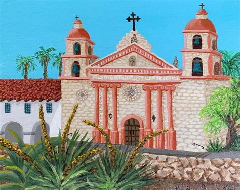 Santa Barbara Mission Painting by Katherine Young-Beck - Fine Art America