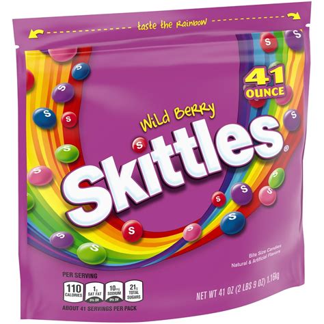 Skittles Wild Berry Chewy Candy Bag, 41 Ounce - Walmart.com - Walmart.com