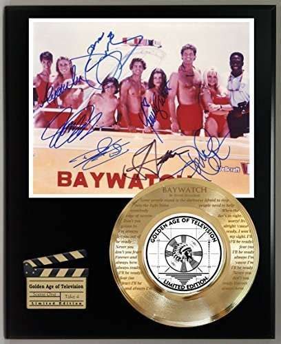 Baywatch Ltd Edition Signature And Laser Etched Theme Song Lyrics Display - Gold Record Outlet ...