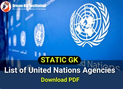 List Of United Nations Agencies PDF Download