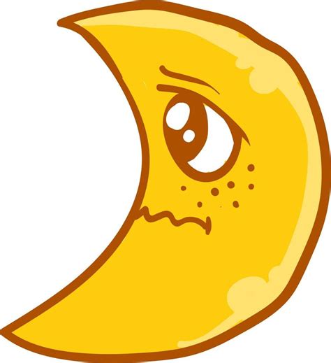 triste luna amarilla, ilustración, vector sobre fondo blanco. 13741638 Vector en Vecteezy