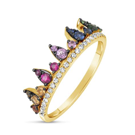 Dilamani Jewelry | Rainbow Sapphire & Diamond Ring